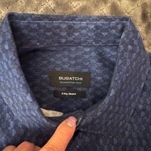 Bugatchi Men's Textured Navy Shirt